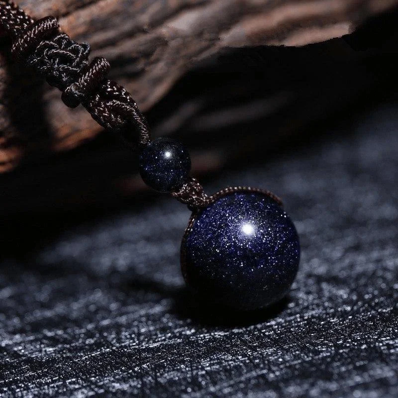 Blue Sandstone Celestial Pendant Necklace - Glova