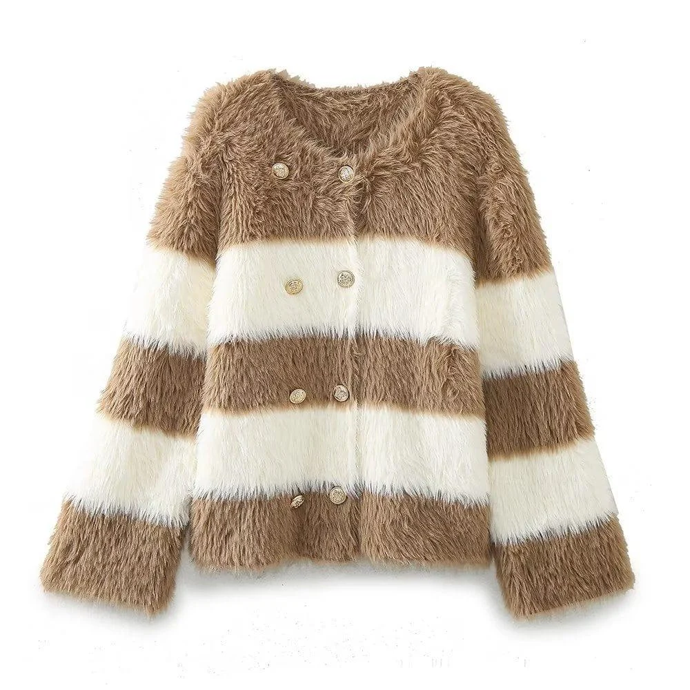 Blythe Fluffy Striped Jacket - Glova