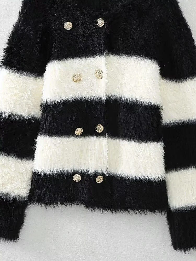 Blythe Fluffy Striped Jacket - Glova