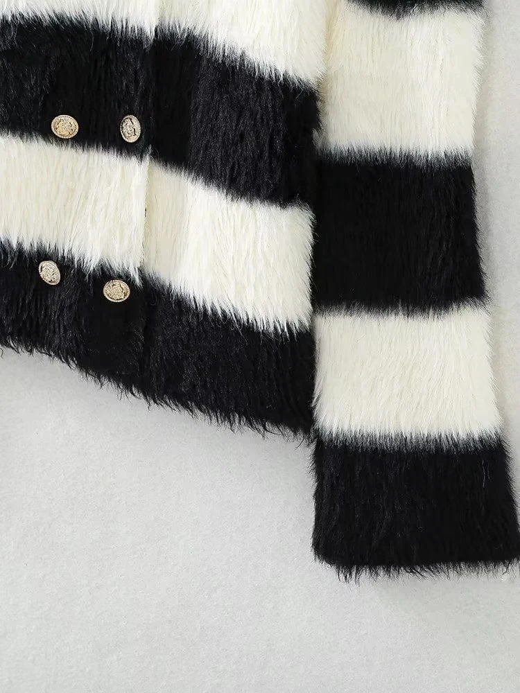 Blythe Fluffy Striped Jacket - Glova