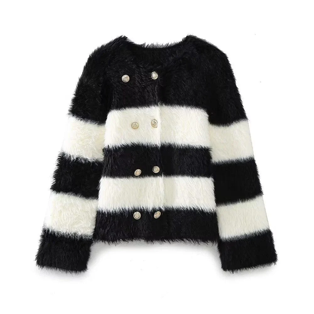 Blythe Fluffy Striped Jacket - Glova