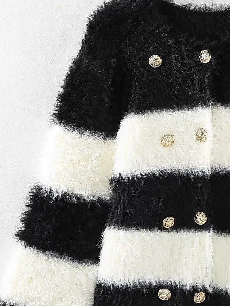 Blythe Fluffy Striped Jacket - Glova