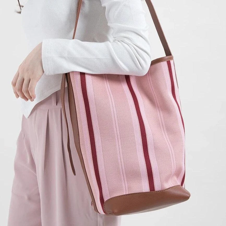 Bohemi Striped Bucket Shoulder Bag - Glova