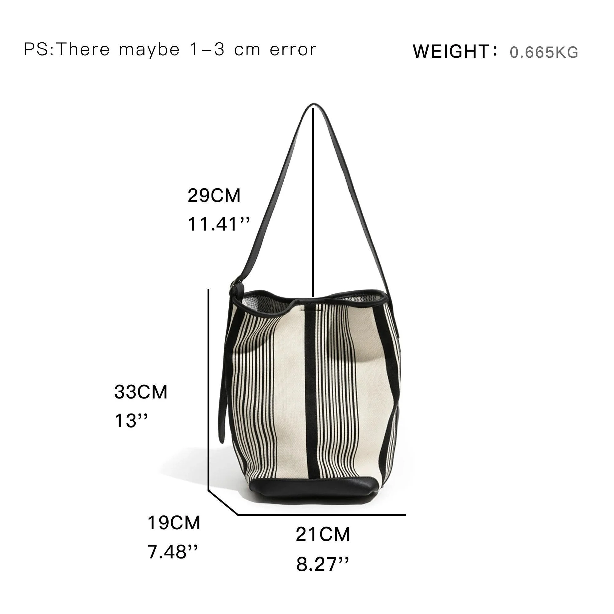 Bohemi Striped Bucket Shoulder Bag - Glova