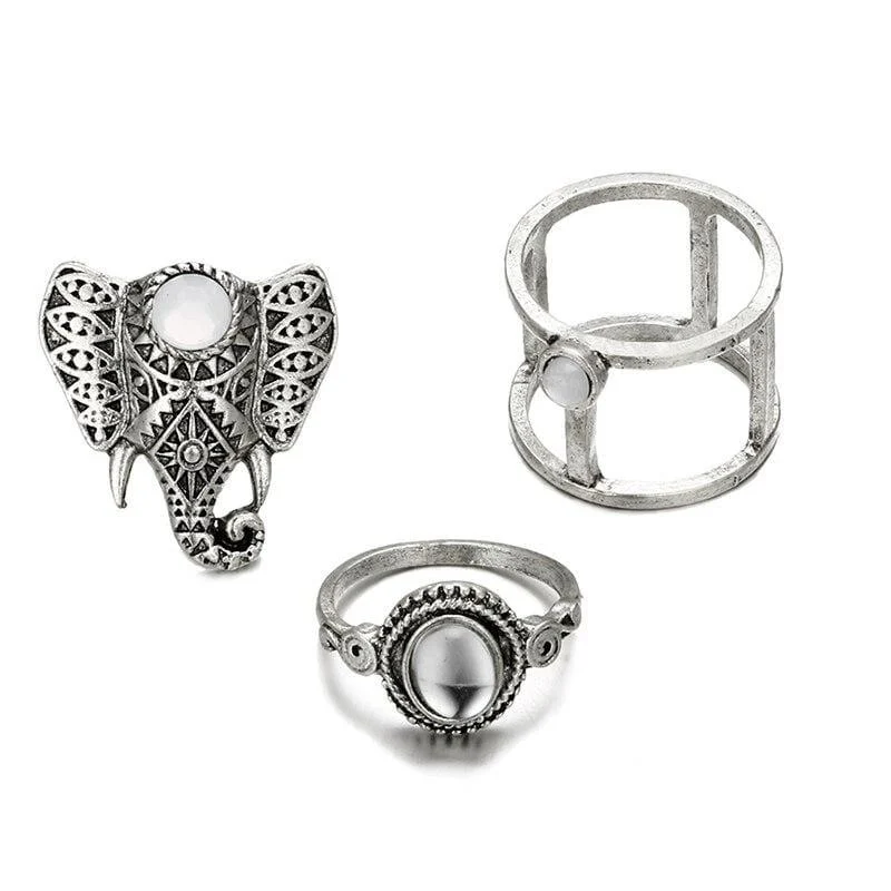 Bohemia Mandala Elephant Ring Set - Glova