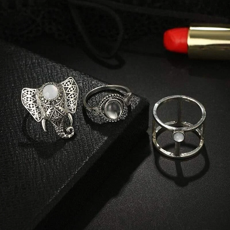 Bohemia Mandala Elephant Ring Set - Glova