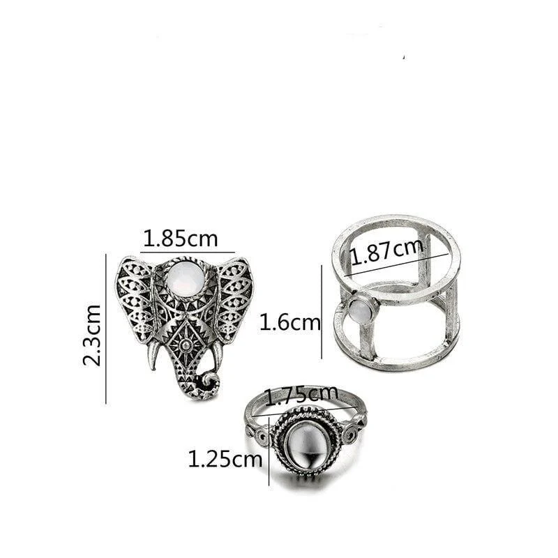 Bohemia Mandala Elephant Ring Set - Glova