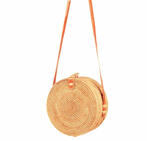 Bohemian Circle Wicker Rattan Shoulder Bag - Glova