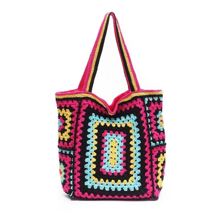 Bohemian Crochet Knit Totes - 16 Colors - Glova