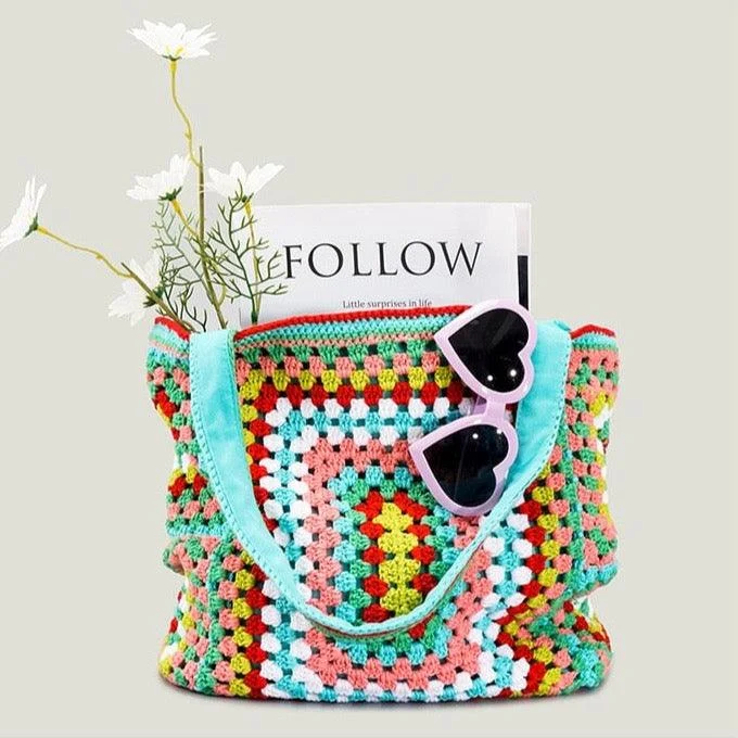 Bohemian Crochet Knit Totes - 16 Colors - Glova