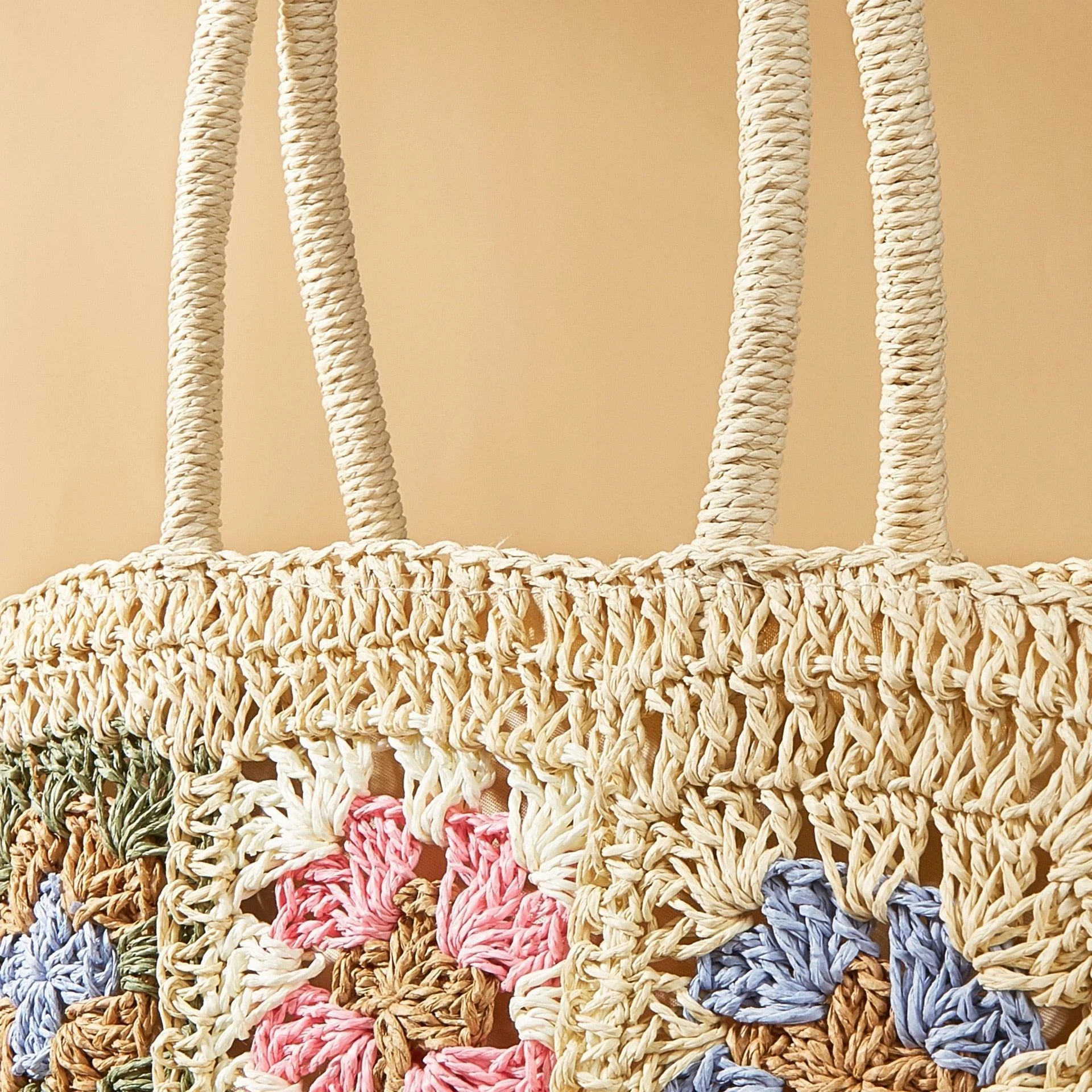 Bohemian Crochet Look Straw Totes - Glova