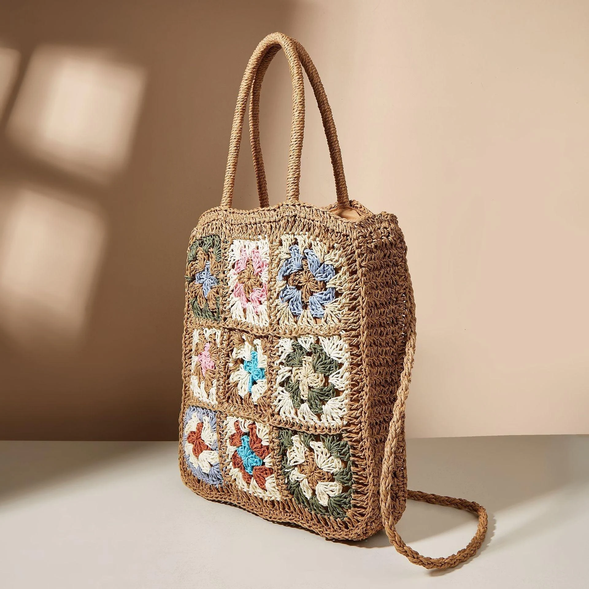 Bohemian Crochet Look Straw Totes - Glova