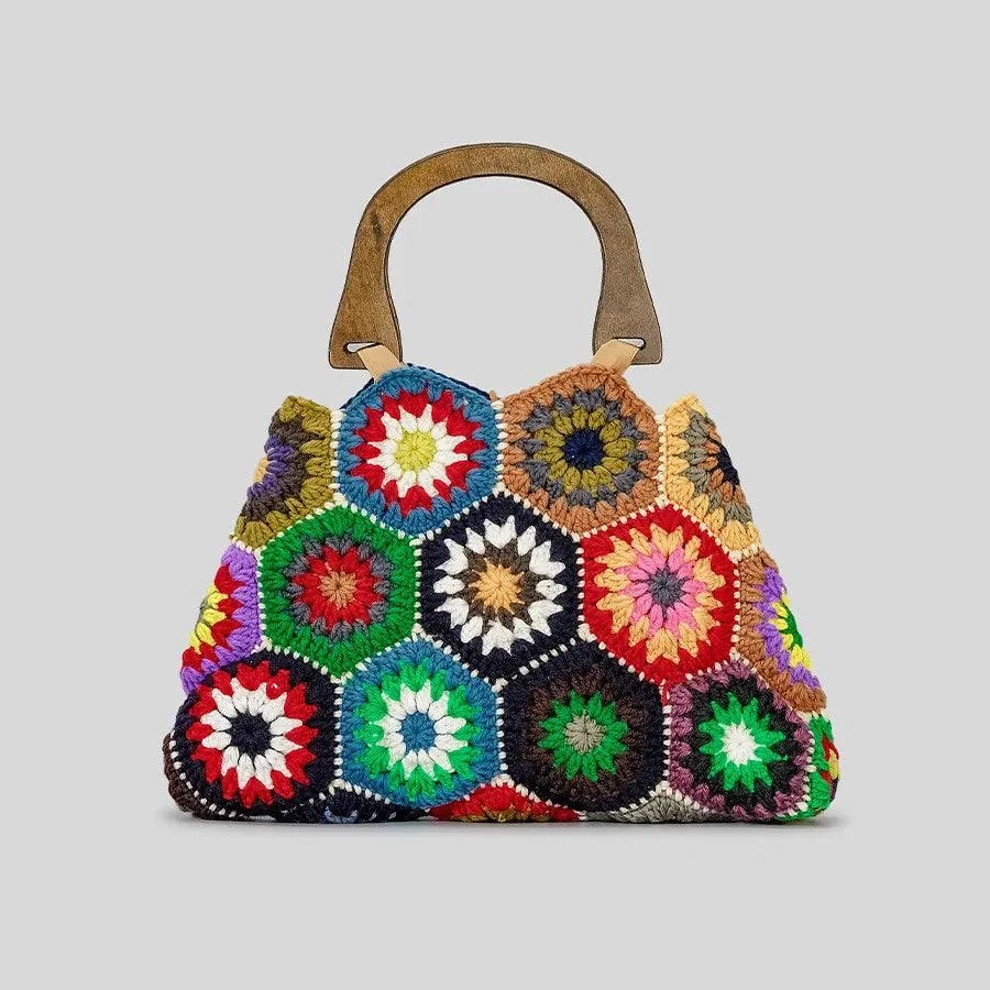 Bohemian Crochet Pattern Mini Satchel Bag - Glova