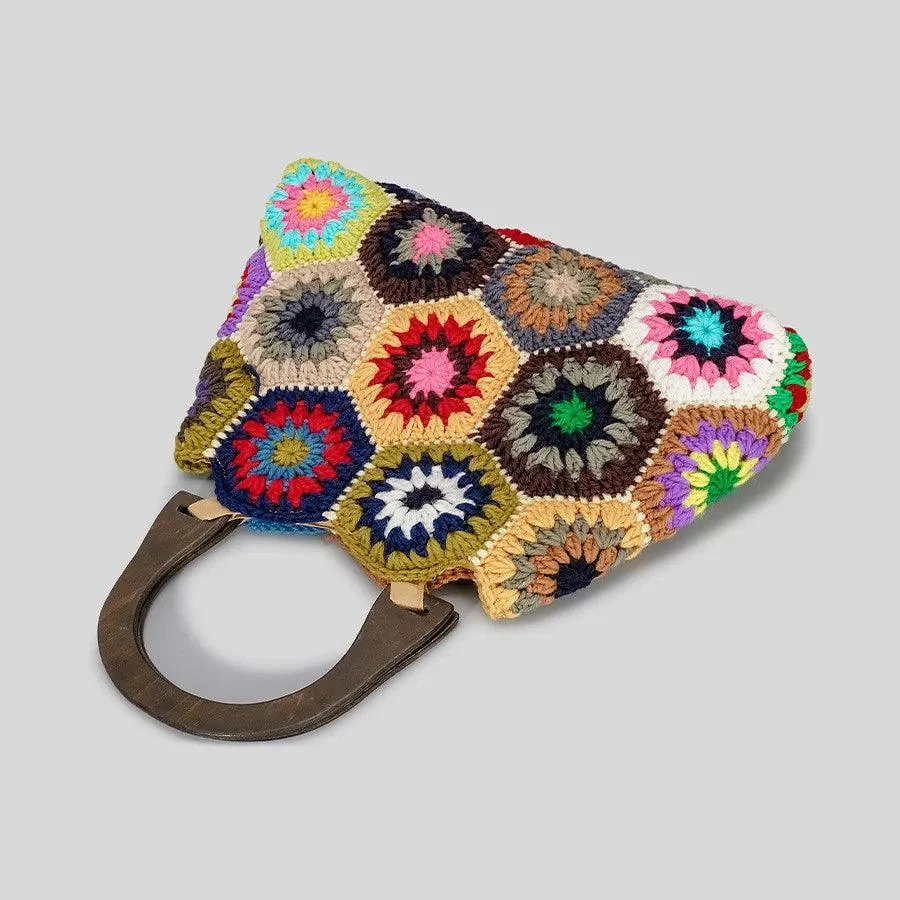 Bohemian Crochet Pattern Mini Satchel Bag - Glova