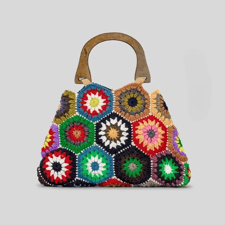 Bohemian Crochet Pattern Mini Satchel Bag - Glova