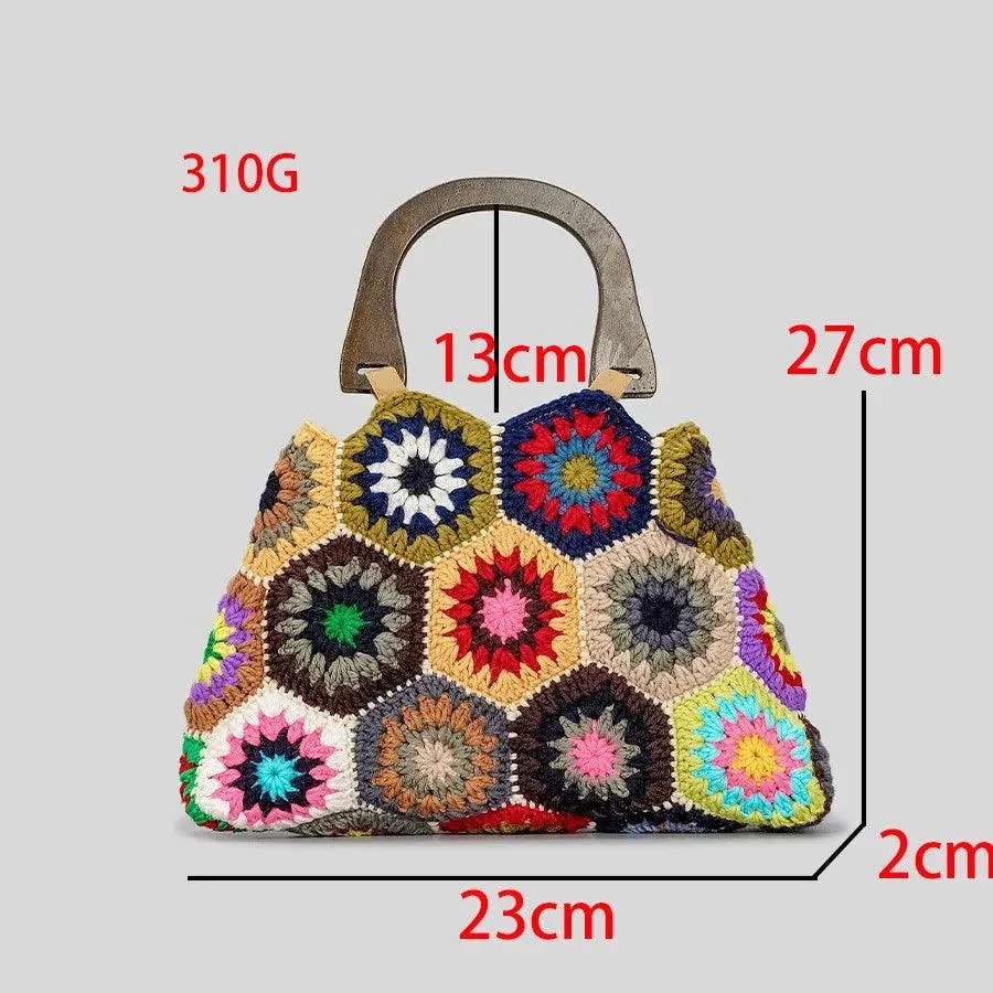 Bohemian Crochet Pattern Mini Satchel Bag - Glova