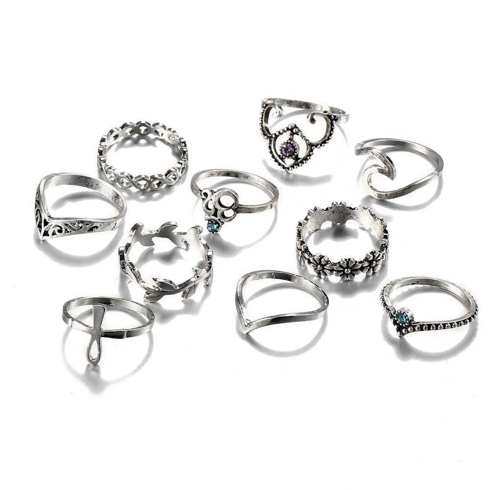 Bohemian Dreamer Ring Set 10pcs - Glova