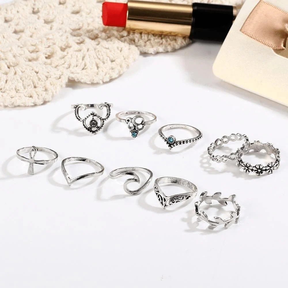 Bohemian Dreamer Ring Set 10pcs - Glova