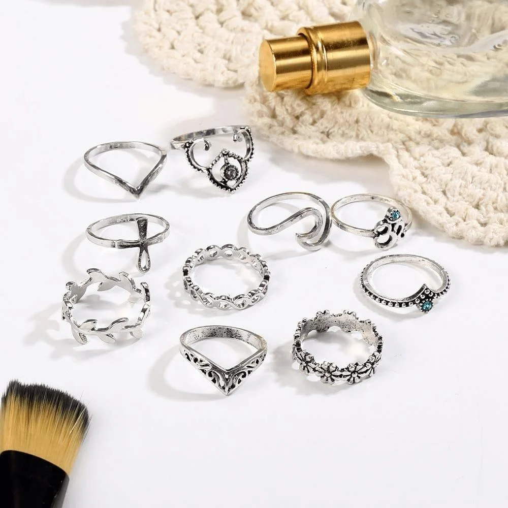 Bohemian Dreamer Ring Set 10pcs - Glova