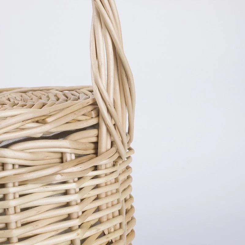 Bohemian Jane Birkin Style Wicker Straw Mini Basket Bag - Glova