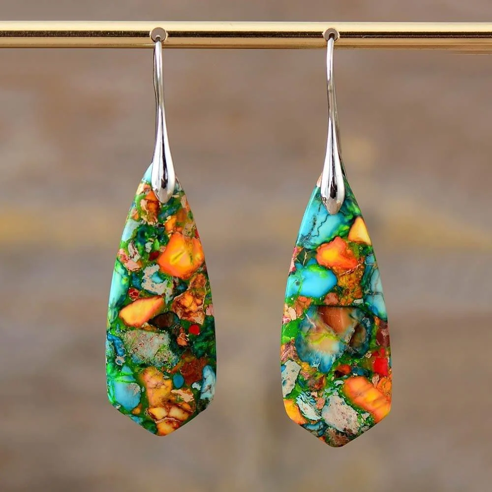 Bohemian Jasper Dangle Earrings - Glova