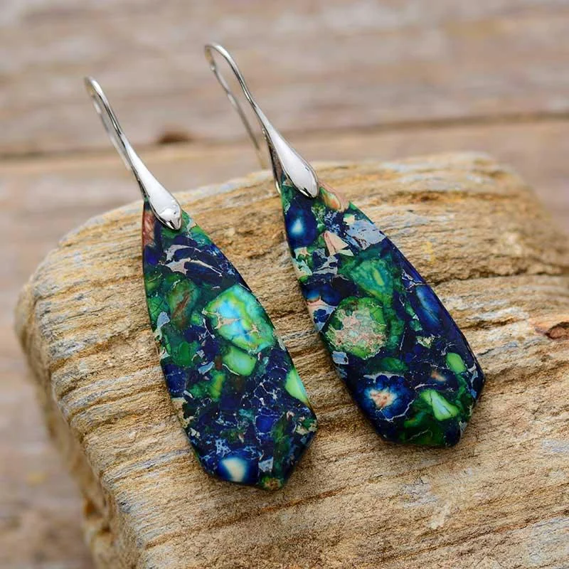 Bohemian Jasper Dangle Earrings - Glova