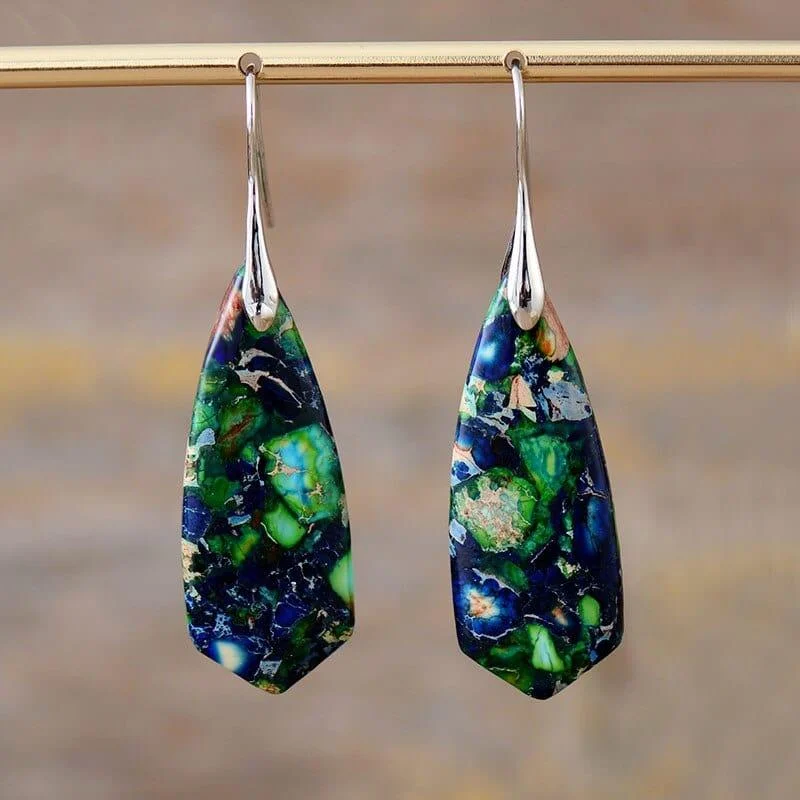 Bohemian Jasper Dangle Earrings - Glova