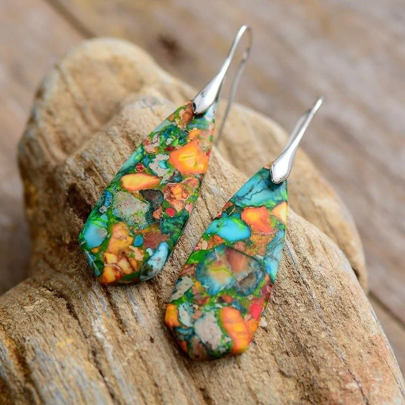 Bohemian Jasper Dangle Earrings - Glova