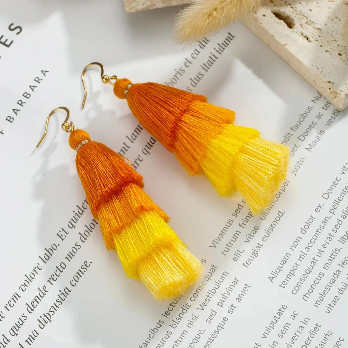 Bohemian Multicolor Tiers Tassel Earrings - Glova