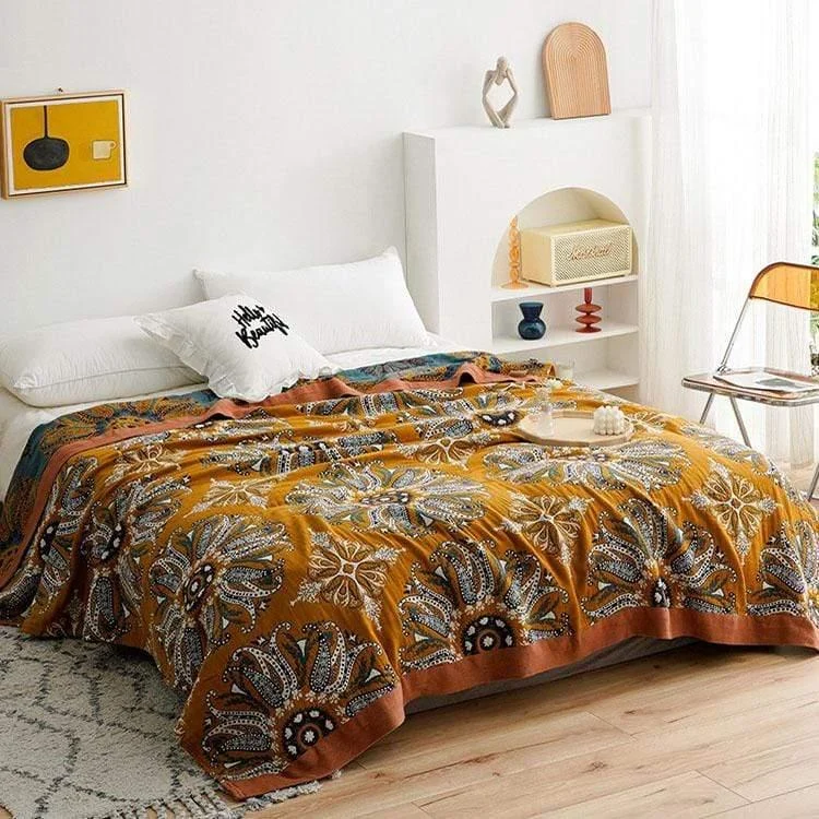 Bohemian Paisley Flower Bedspread - Glova