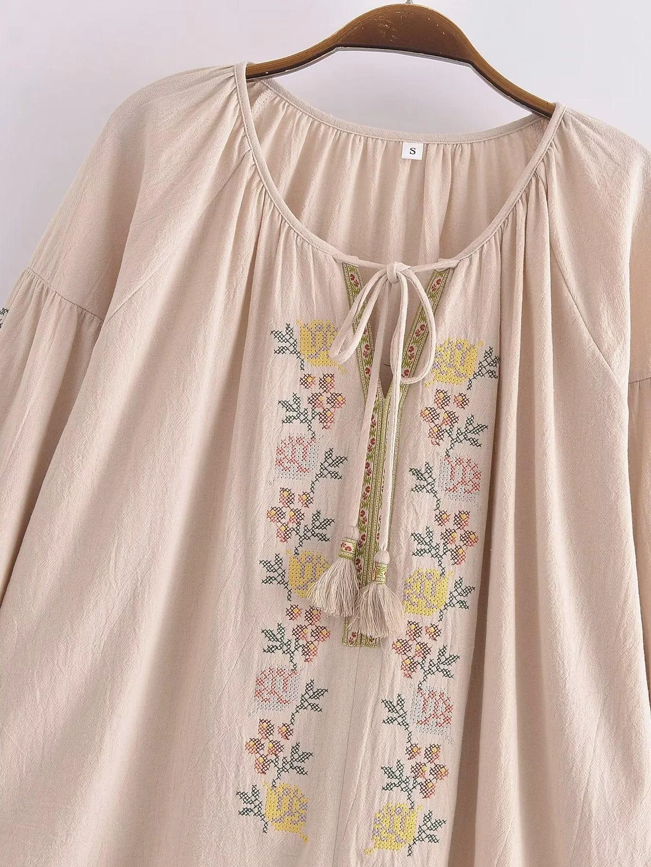 Boho Blossom Embroidered Blouse - Glova