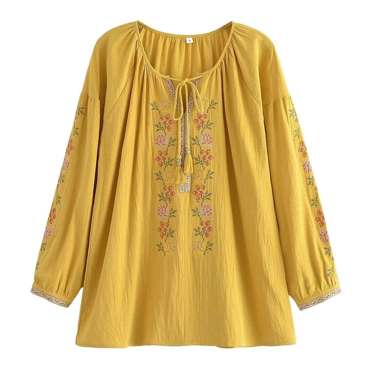 Boho Blossom Embroidered Blouse - Glova