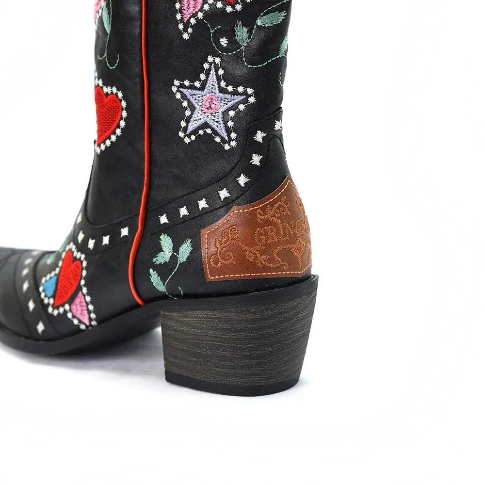 Boho Chic Embroidered Western Cowboy Boots - Glova