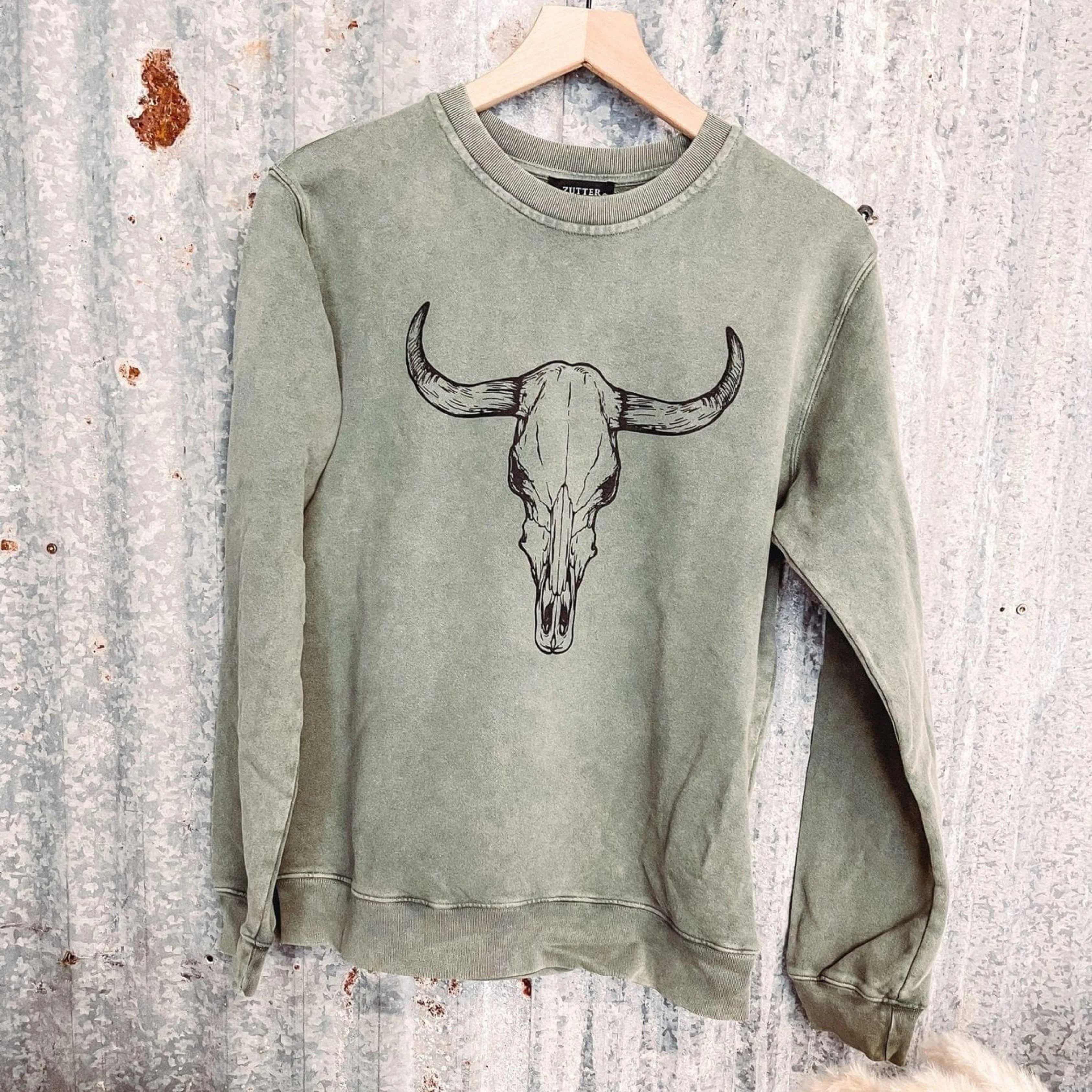 Boho Cow Skull Sweatshirt - Glova