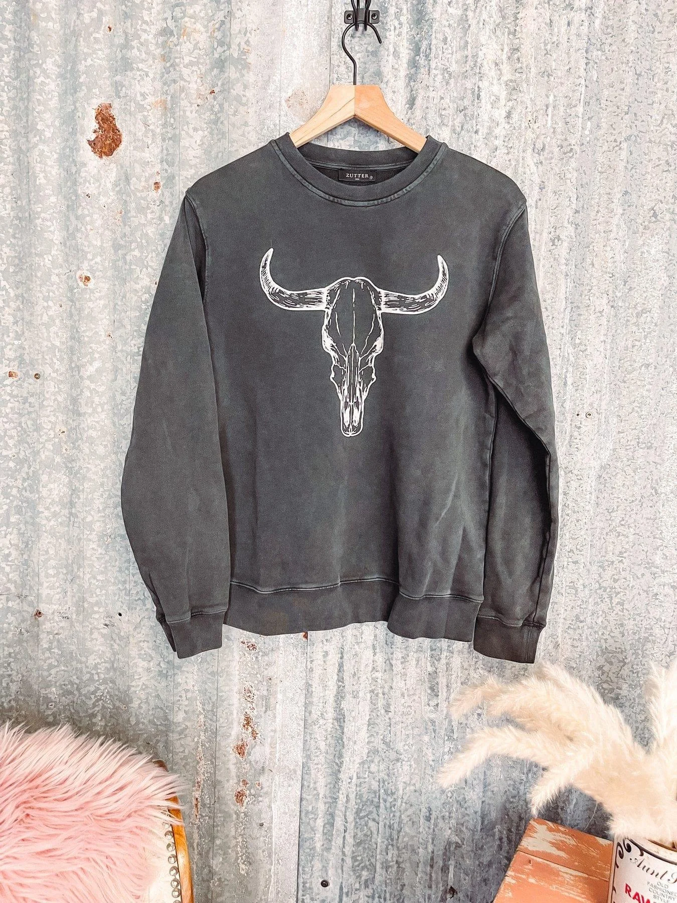 Boho Cow Skull Sweatshirt - Glova