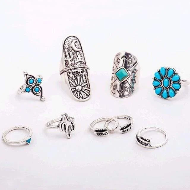 Boho Desert Ring Set 9pcs - Glova