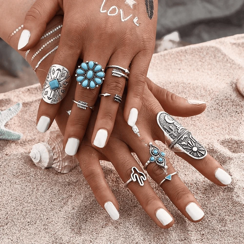 Boho Desert Ring Set 9pcs - Glova