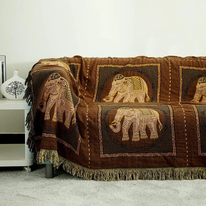 Boho Elephant Throw Blanket - Glova