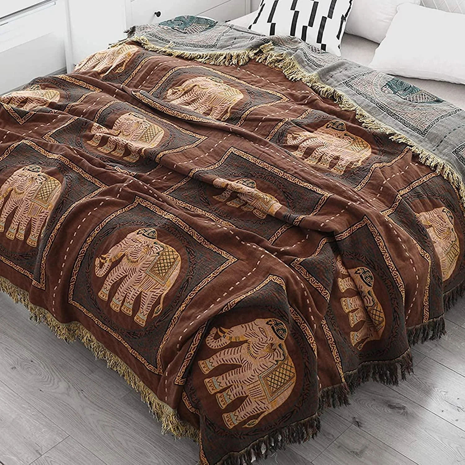 Boho Elephant Throw Blanket - Glova