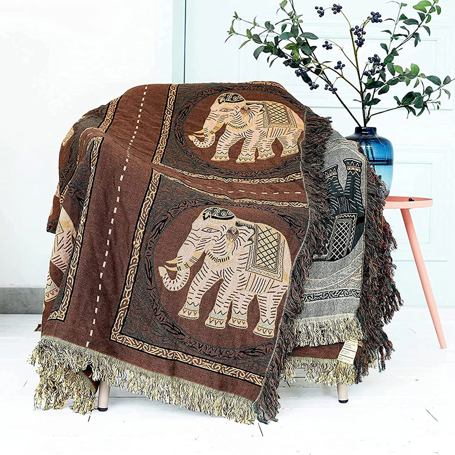 Boho Elephant Throw Blanket - Glova