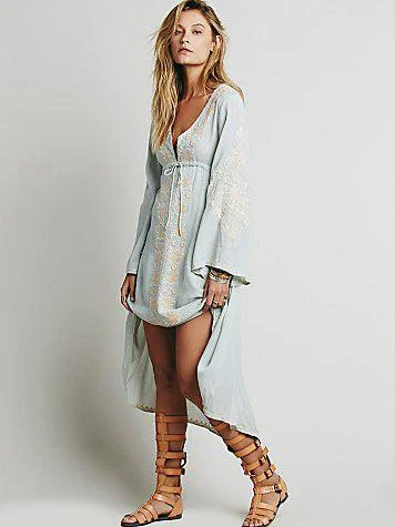 Boho Embroidery Folk Dress - Glova