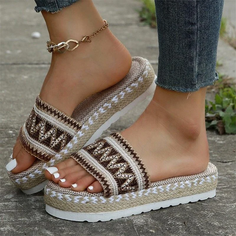 Boho Espadrille Platform Sandals - Glova