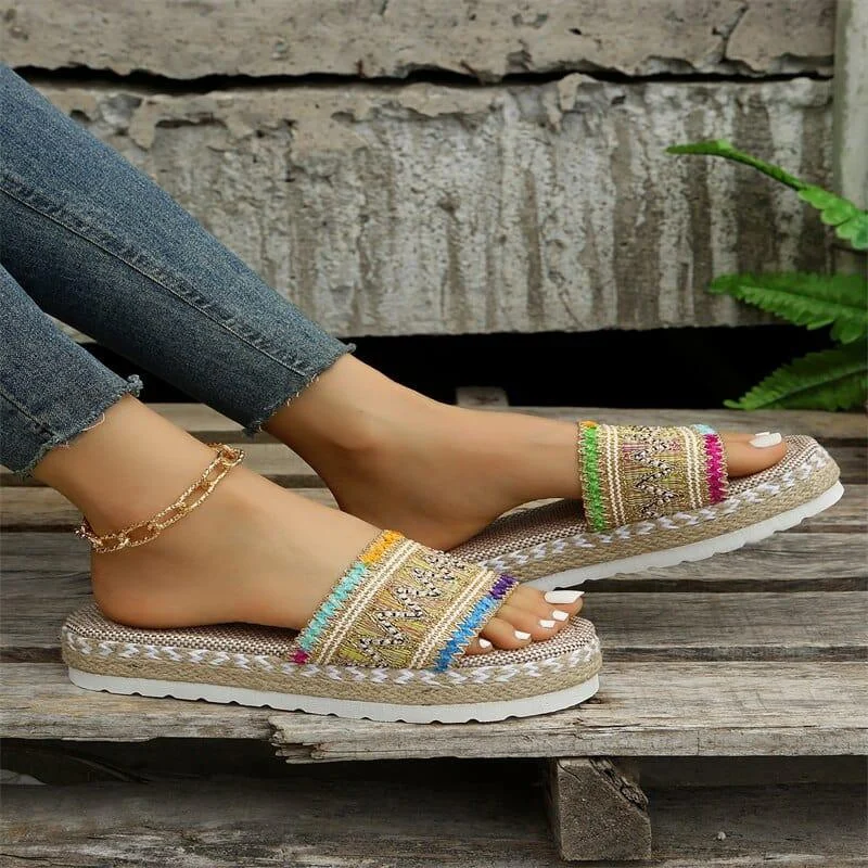 Boho Espadrille Platform Sandals - Glova