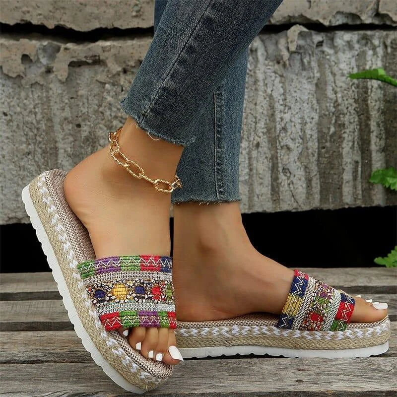 Boho Espadrille Platform Sandals - Glova