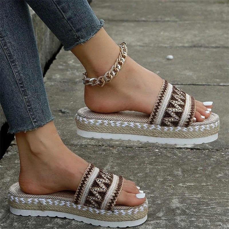 Boho Espadrille Platform Sandals - Glova