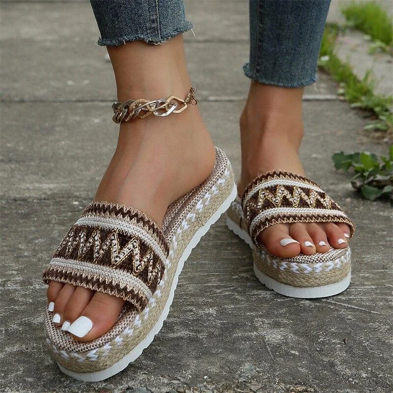 Boho Espadrille Platform Sandals - Glova