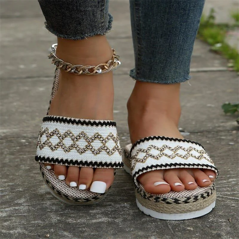 Boho Espadrille Platform Sandals - Glova