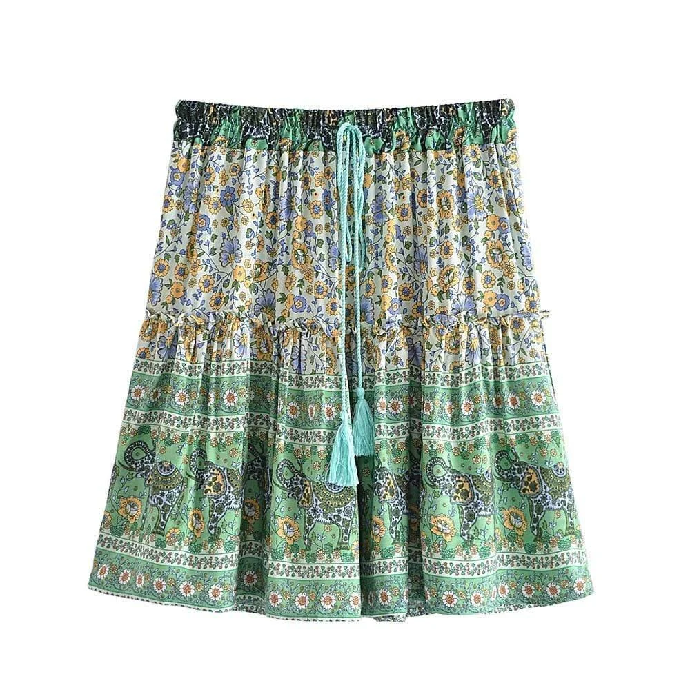 Boho Floral Mini Skirt - Glova