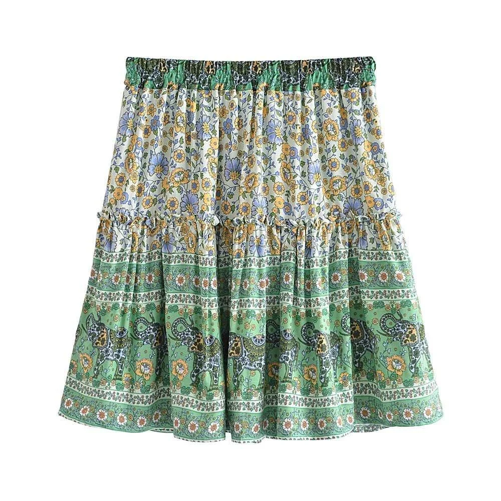 Boho Floral Mini Skirt - Glova