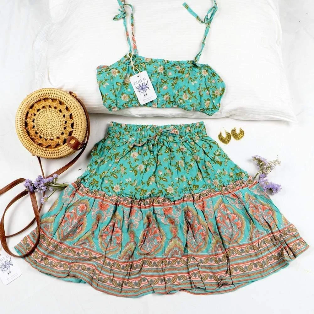 Boho Floral Two Piece Set - Glova